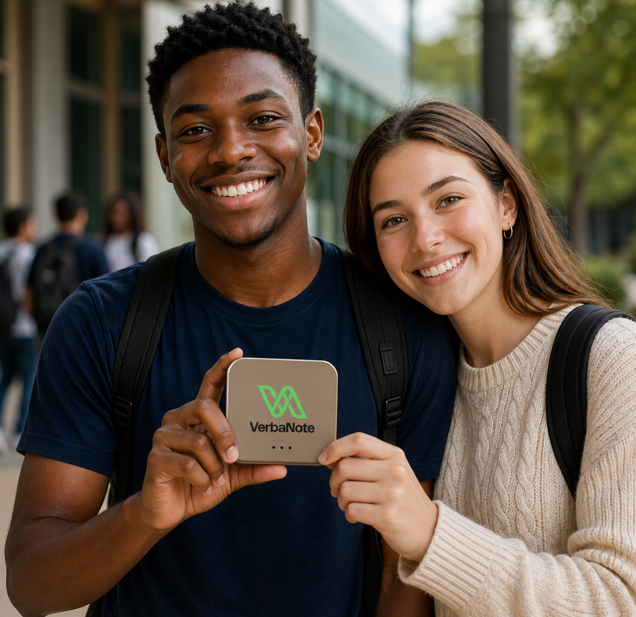 Students using VerbaNote device